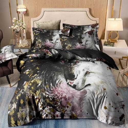White Fox Luxury Bedding Set Black Fox Single Double Bed Linen Queen King Twin Full Size Duvet Cover Set For Adult Student Home