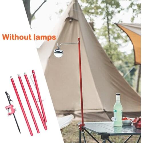 Without Lamps Outdoor Camping Lamp Pole Stand Table Lamp Rack Portable Folding Camping Mini Multifunctional Fishing Lamp Hook