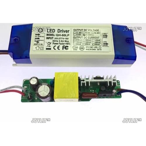 10to18 X 3W 18 To30 X3W 50W 80w 90w Led Transformer Power Supply LED Downlight Driver AC85-265V Output 30-60V 54v-105v 600MA AC