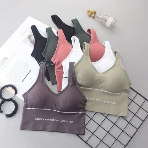 New Letter Sport Bra Women Underwear Sexy Bralette Push Up Bra Womens Lingerie Seamless Bras Top Female Invisible Bra Wire Free