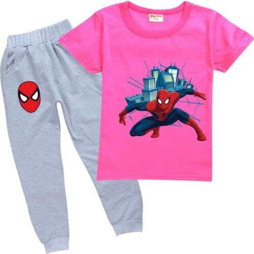 Disney new spider-man spiderman male childrens wear short sleeve children suit suits summer