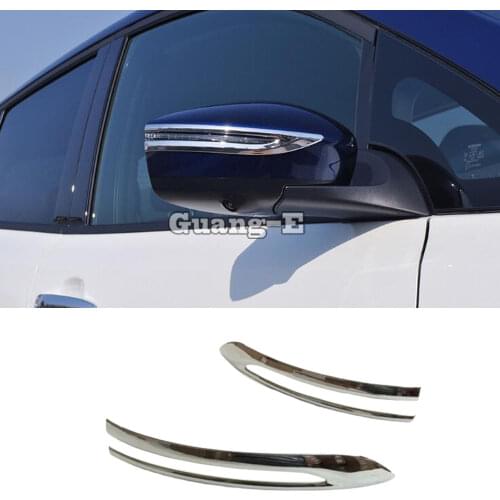 For Nissan Leaf 2017 2018 2019 2020 Car ABS Chrome Back Rear View Rearview Side Mirror Stick Trim Frame Lamp Hood 2pcs