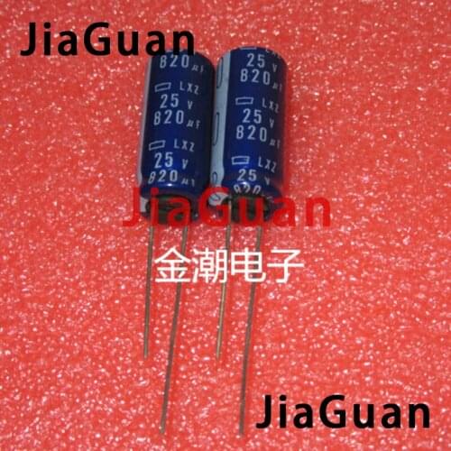 50pcs NEW NIPPON LXZ 25V820UF 10X25MM electrolytic capacitor NCC 820UF 25V lxz CHEMI-CON 820uF/25v Ultra Low Impedance