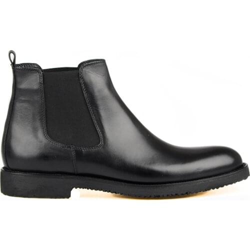 FootCourt Black Genuine Leather New Chelsea Boot Smart Casual Decent Men Ankle Boots Fashion etor Brand Autumn Winter New Season