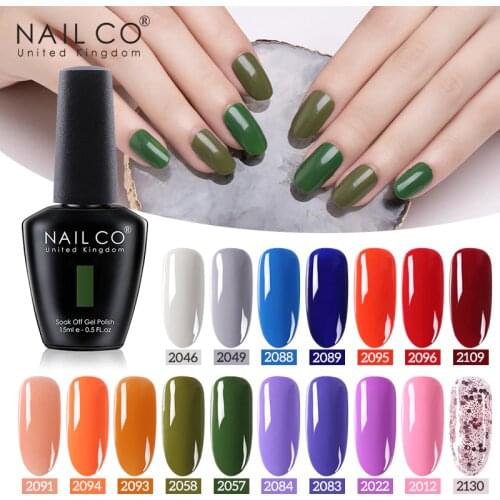 NAILCO 15ml Gel nail polish nail art lacquer gel varnishes hybrid semi permanent enamel UV nail gel polish base top coat