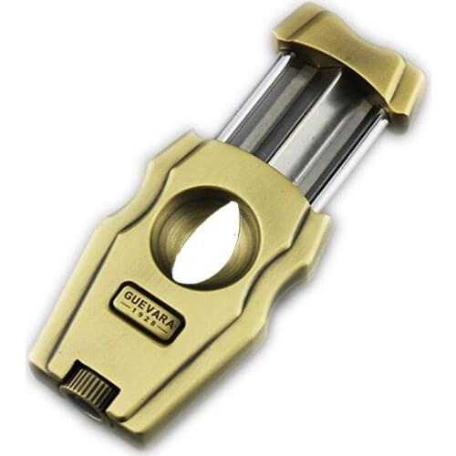 Guevara v-cut cigar cutter Sharp Double Blades Guillotine Cigar Scissors Gift Portable Smoking Accessories With cigar punch
