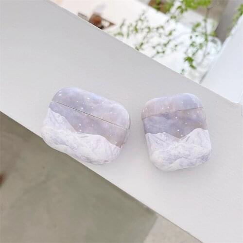 Art Oil painting headset case For airpods pro 3 beautiful Snow mountain Protective Cover For air pods 2 Wireless Earphone Cases