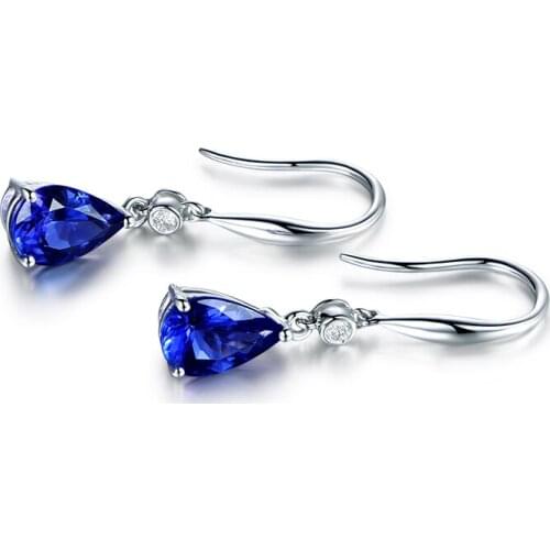 14K gold inlaid diamond earrings, earrings, jewelry, custom 5A Tanzanite womens party Anniversary Fashion birthday gift