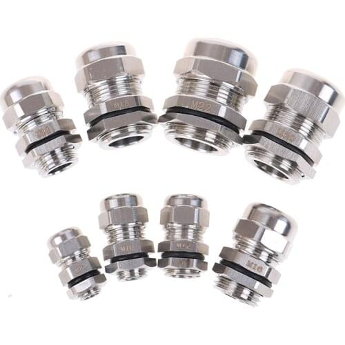 M8 M10 M 12 M14 M16 M18 M20 M22 Metric Cable Gland Waterproof Explosion Proof 304 Stainless Steel Connector New