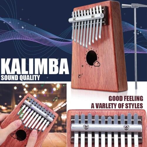 10 Keys Kalimba Thumb Piano Finger Percussion Made By Single Board High-Quality Wood Mahogany Body Musical Instrument