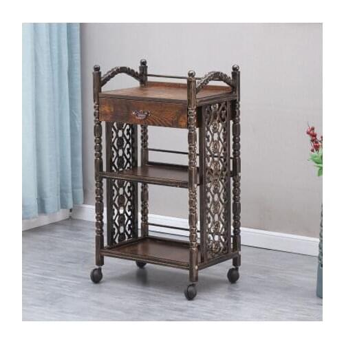 Retro beauty salon stroller European hair car tattoo barbershop with a drawer, tool and cabinet shelf