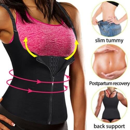 Women Firm Body Shaper High Waist Trainer Corset Zipper Vest Tops Adjustable Yoga Fitness Cincher Tank Tops Yoga Gym Clothes
