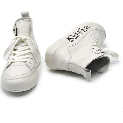 Artmu Hight-Top Genuine Leather White Shoes Womens Sports Shoes Platform Casual Comfortable Handmade Flat Shoes 215-8