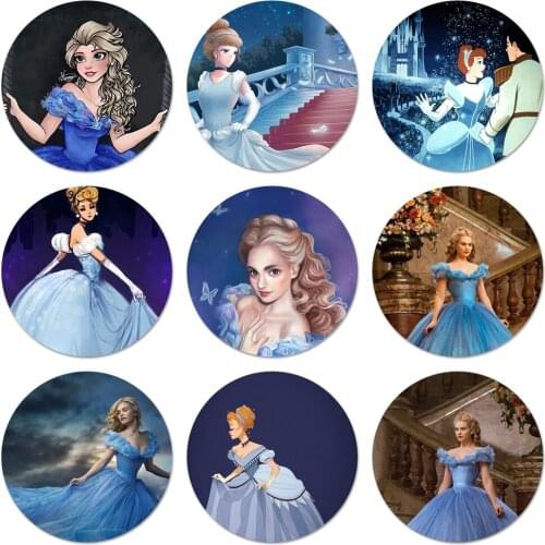 Lovely Cinderella Icons Pins Badge Decoration Brooches Metal Badges For Backpack Decoration 58mm