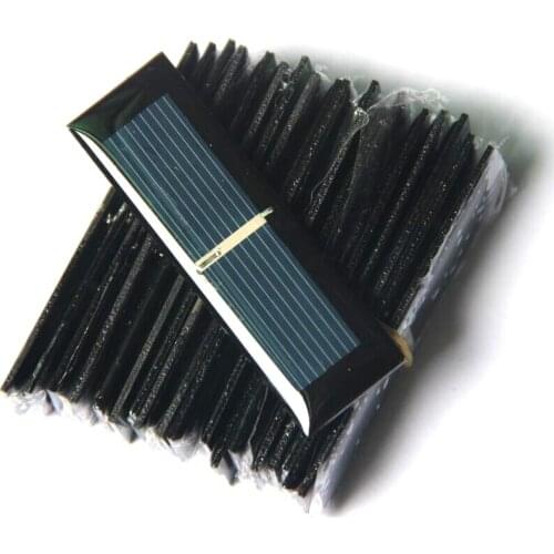 Mini 0.125W 0.5V Bolycrystalline Solar Cell Module DIY Solar Panel Charger System Battery Education 65*20MM Epoxy 10Pcs