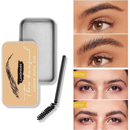 Soap For Eyebrows Wax With Trimmer Fluffy Feathery Eyebrows Pomade Gel For Eyebrow Styling Makeup Soap Brow