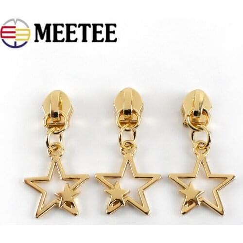 Meetee 10/20pcs 5# Metal Zipper Sliders For Nylon Zippers Bag Jackset Zips Head Repair Kits DIY Garment Sewing Accessories