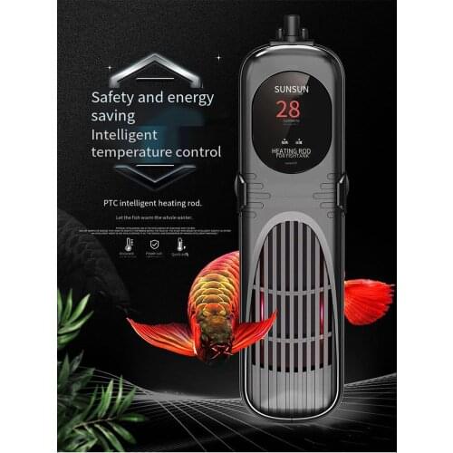 SUNSUN Aquarium Heater Submersible Fish Tank LCD Display Smart PTC Thermostat Adjustable Constant Temperature Water Heating Rod