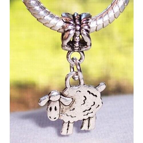 New Fashion 100 Pcs Tibetan silver Alloy Charm Sheep Lamb Animal Pendant Bracelets&Necklaces Jewelry Accessories Free Shipping