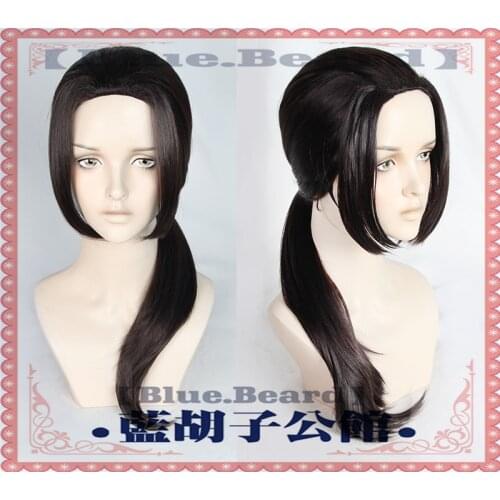 New Type Skunks Aph Black APH Yao Uchiha Itachi Costume Wigs 60cm Long Black Brown Synthetic Cosplay Wig + Wig Cap