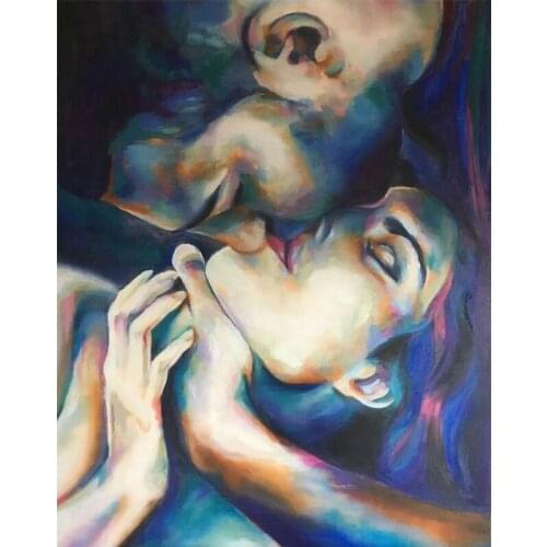 Full square/round 5D Diamond Painting Couple kissing picture 3D cross stitch kits portrait DIY diamond embroidery gift E749