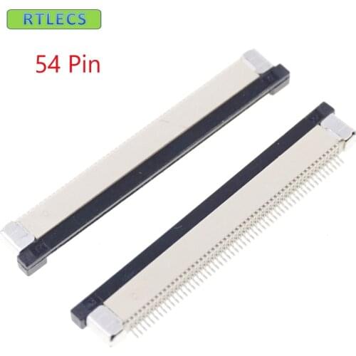 10pcs FPC connector 0.50 mm 0.020" 54 Position Bottom Contact Right angle SMD ZIF Slide Lock Surface Mount PCB drawer type