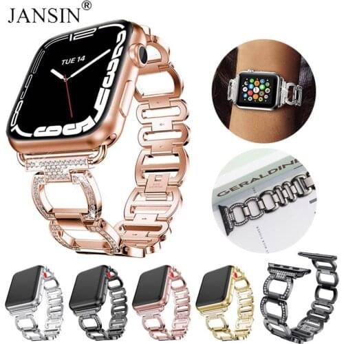 Luxury Diamond Bracelet for Apple Watch Band 42mm 38mm Stainless Steel Women Strap for apple watch 44mm 40mm SE Series 6 5 4 3 2
