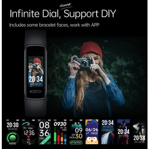 V101 Smart Watch Multifunctional Waterproof Black Thermometer Heart Rate Pressure Monitor for Men Women