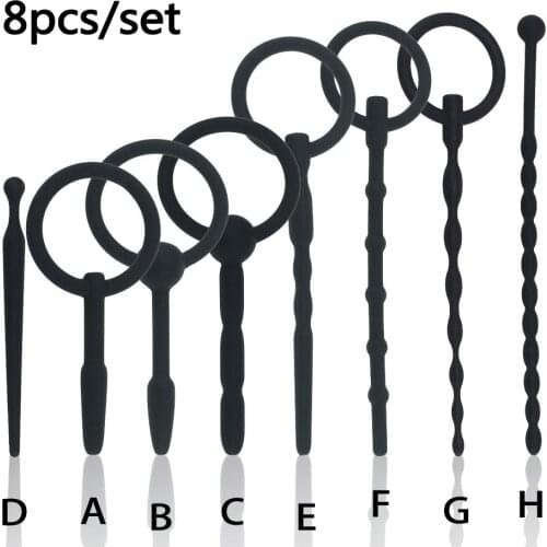 8pcs/Set Silicone Urethral Dilators Penis Insert Plug Sex Toys For Men Adult Erotic Man Masturbator Urethral Sounding Rod