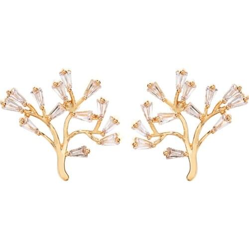High quality AAA zircon tree of life earrings women/girls wedding party catwalk live show and other fashion jewelry earrings