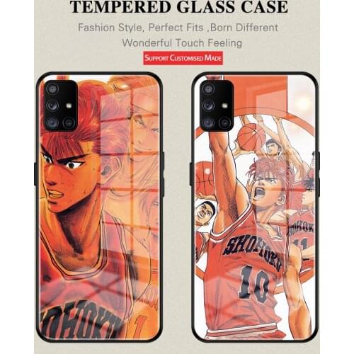 Anime Slam Dunk Tempered GIass Anti-Drop A70 cover For Samsung A71 A51 4G 5G A20 A30 A40 A50 A70 A81 A91 A11 Protective Case