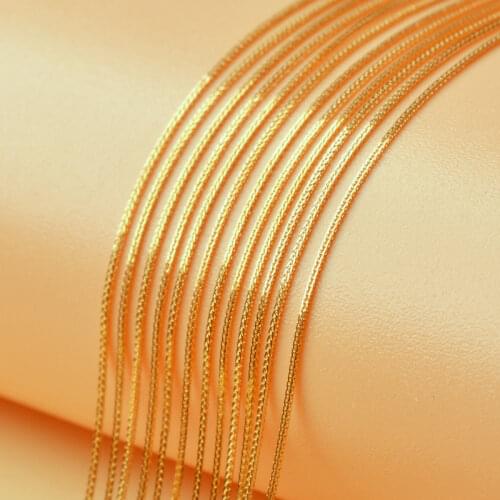 ZHIXI 18K Yellow Gold Jewelry Fine Real Gold Chain Necklace 18 inches Au750 Classic Wedding Gift For Women X560