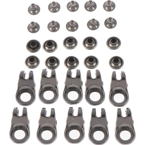 10 Sets Speed Shoe Lace Hooks With Rivets Lace Fittings Buckles For Climb Hiking Shoes Work Outdoor Mountaineering Boots