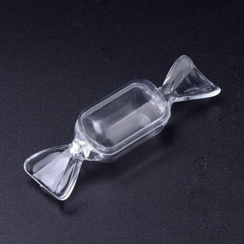 12pcs Clear Candy Shape Plastic Bead Storage Containers Bottle Jar Jewelry Display 8.7x2.3x2.6cm