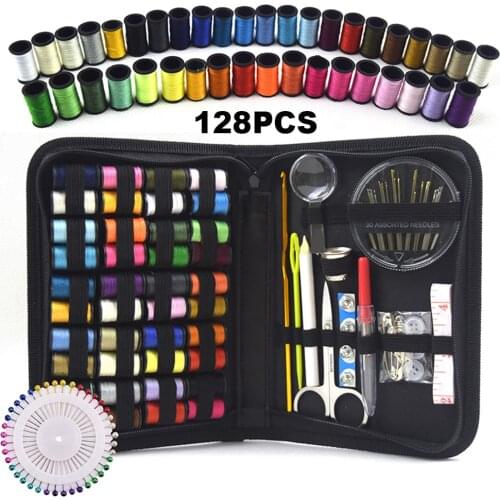 128Pcs Sewing Kit DIY Sewing Tools Accessories Thread Stitches Knitting Needles Hand Quilting Embroidery Knitting Accessories