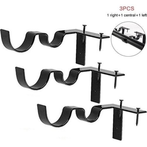 2Pcs /3pcs Curtain Hooks Rod Brackets Single double Hook Creative Curtain Rod Roman Rod Universal Accessories Hook Curtain Hook