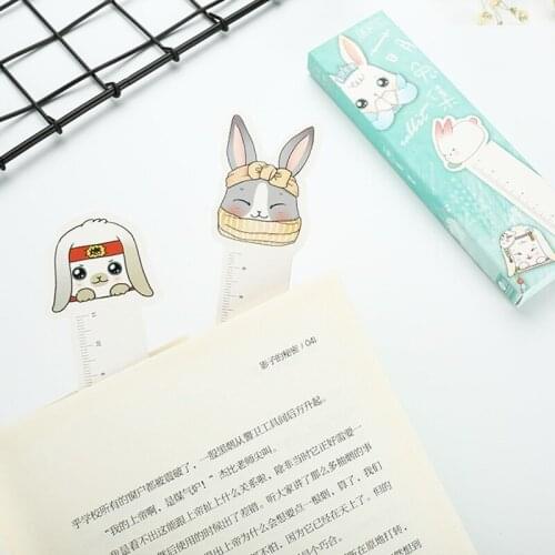 6 set/Lot rabbit girl bookmarks for reading Bunny book mark ruler memo card Stationery Office School supplies marcapaginas FC352