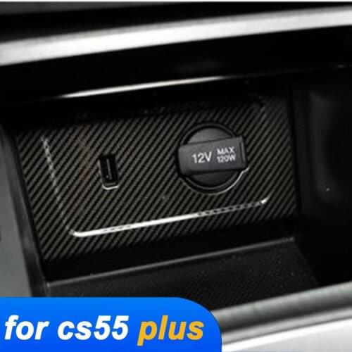 Lsrtw2017 car central control USB port Cigarette lighter panel trims for changan cs55 plus 2019 2020 2021 cs55plus accessories
