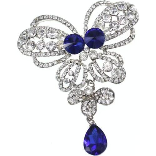 Butterflies Austrian Crystal Rhinestone Brooch Pin