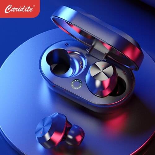 Caridite Original Bluetooth Wireless Headphones with charging Case Sports TWS Earphones Touch Control Headsets Earbuds Phone
