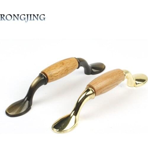 Wooden Modern Kitchen Cabinet Drawer Handles Antique Bedroom Furniture Knob Cupboard Closet Dresser Drawer Pulls Wine Box Handle