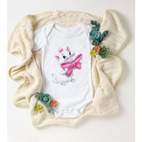 Baby Clothes Unisex Newborn Boy&Girl Rompers roupas de bebes Aristocats White Baby Toddler Jumpsuits Short Sleeve Baby Clothing