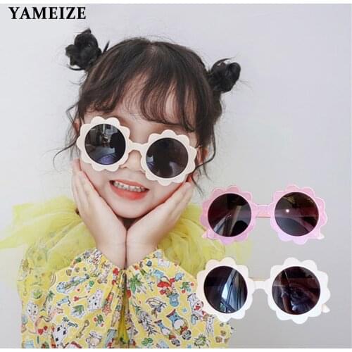 Kids Flower Sunglasses Round Sunflower Girls Sun Glasses Cute Child Eyeglasses Toddler Lovely Baby Shades Eyewear Oculos De Sol