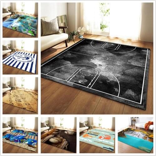 Nordic Style Larger Size Carpets Flannel Velvet Memory Foam Carpet Kids Basketball Game Mat Baby Play Rugs Parlor Decor Area Rug
