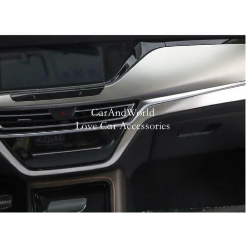 For Changan cs35 plus 2018-2020 Interior Center Console Control Frame Strips Cover Dashboard Stainless Steel Trims Car Accessory