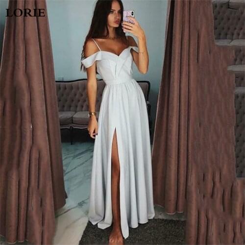 LORIE Sample Satin Wedding Dress 2019 Off The Shoulder Vestidos de novia Sexy Side Split Bridal Dresses Wedding Gowns