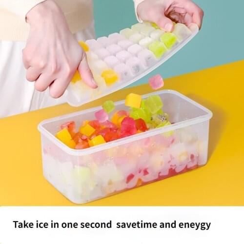 Ice Tray Quick Freezer, Frozen Ice Cube Mold, Ice Box Silicone, Frozen Ice with Lid, Homemade Large Refrigerator