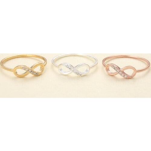 Fashion jewelry Infinity symbol crystal finger ring accessories wholesale
