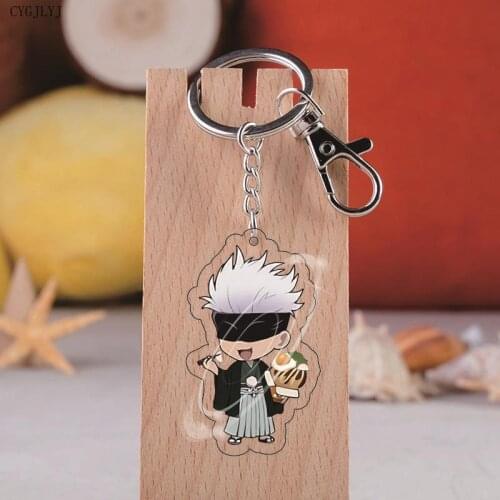 Cartoon Jujutsu Kaisen Gojo Satoru Keychain Figure Yuji Itadori Kugisaki Nobara Acrylic Pendent Key Ring Jewelry Cosplay Props