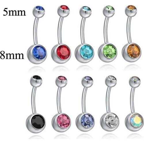 2PC Stainless Steel Belly Piercing Pack Crystal Belly Bar Lot Gold Navel Piercing Set Navel Ring Bulk Belly Ring Pircing Jewelry